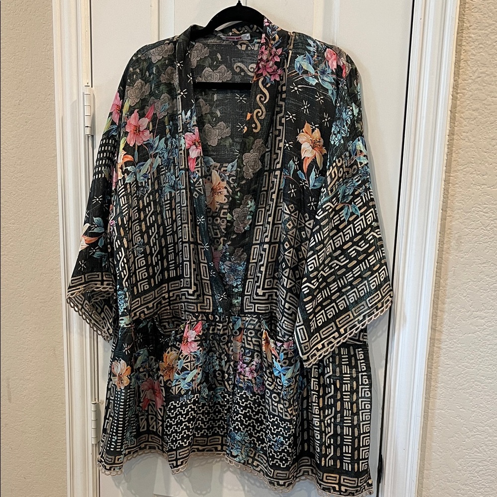 Johnny Was Multicolor Floral Cape